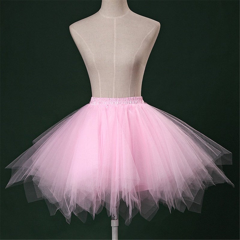 ChicWind Womens Pink Puffy Tutu Layered Tulle Petticoat Skirt - Image 4